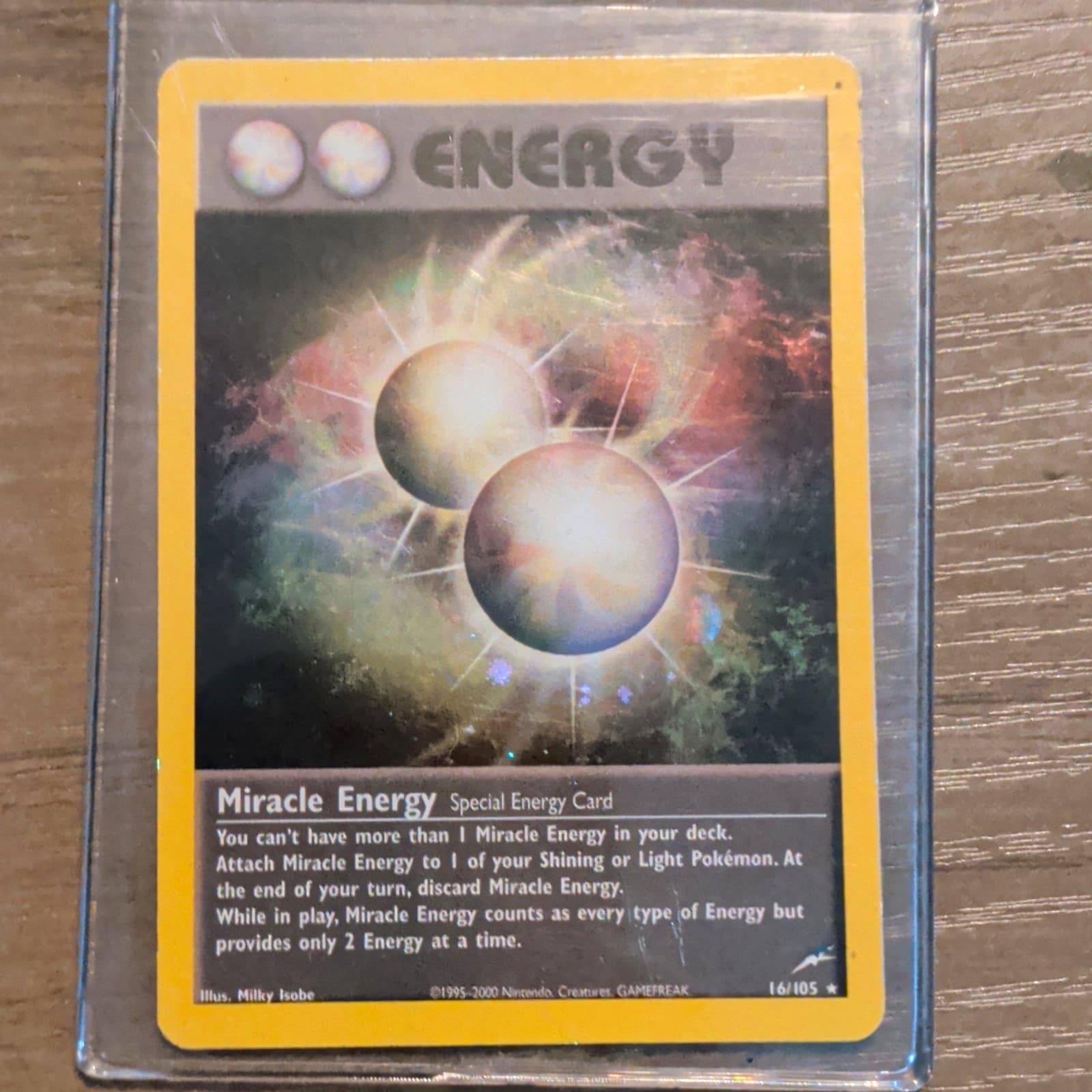 Pokemon TCG Miracle Energy 16/105 Neo Destiny Holo English 2000 Milky Isobe