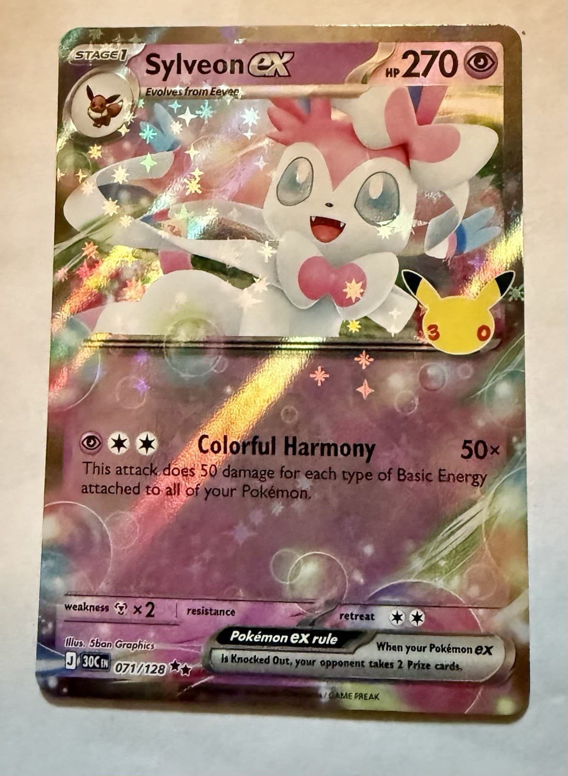 Pokémon TCG Sylveon EX 30th Celebrations 71/128