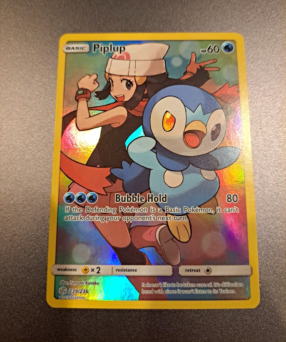 Pokémon TCG Piplup Cosmic Eclipse Secret Rare EN Holo #239/236