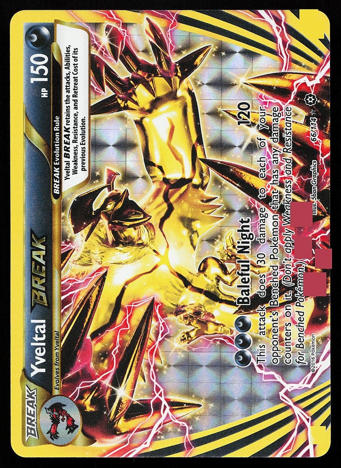 Yveltal BREAK 66/114 Holo Rare Steam Siege Pokemon Card