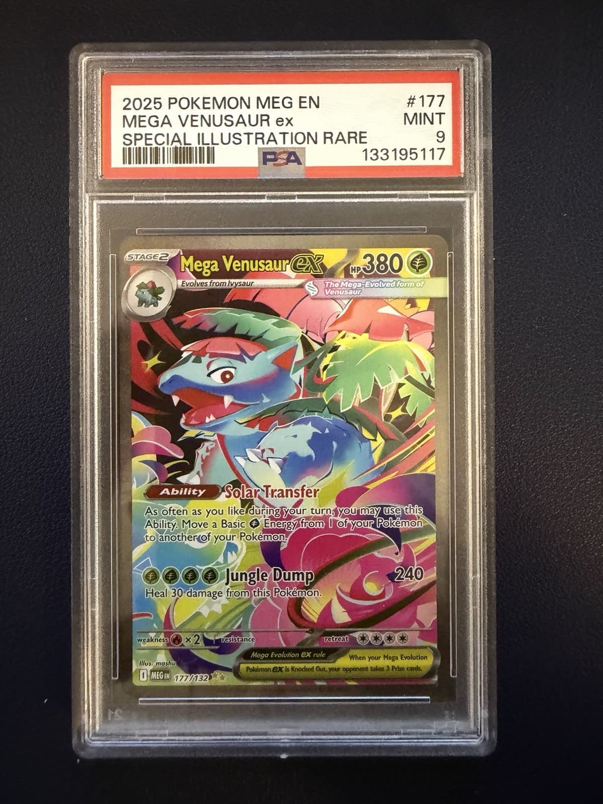2025 POKEMON MEGA EVOLUTION MEGA VENUSAUR EX #177/132 SIR HOLO PSA 9