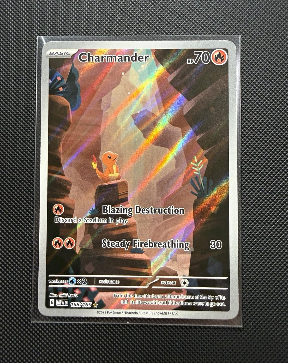 Pokemon TCG Charmander 168/165 Illustration Rare Holo Full Art SV 151