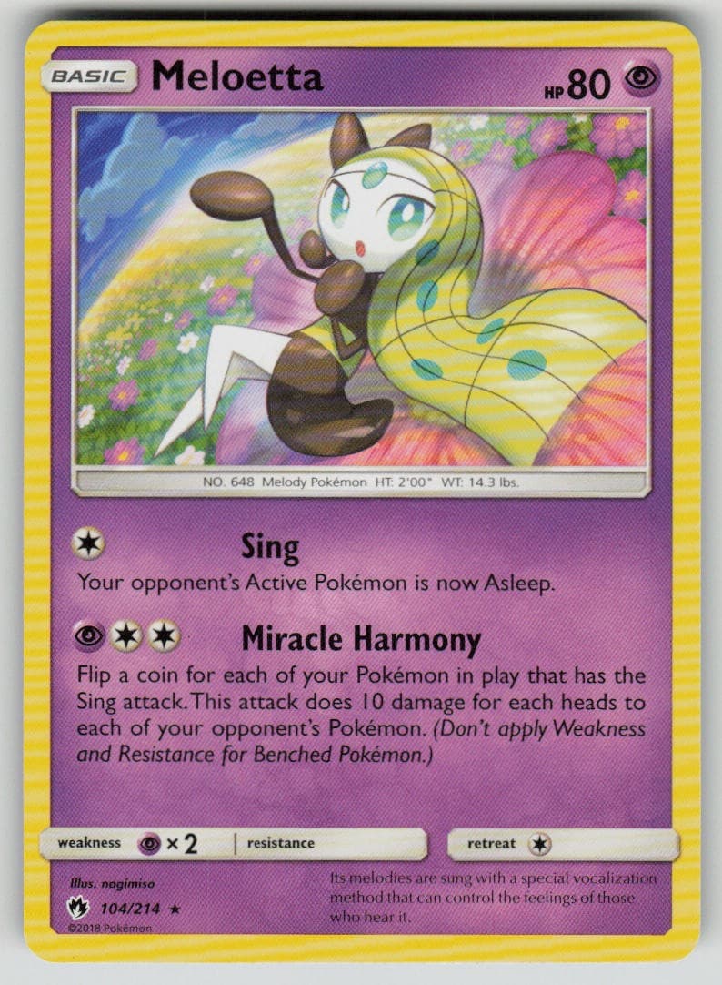 Meloetta 104/214 R Lost Thunder Pokemon