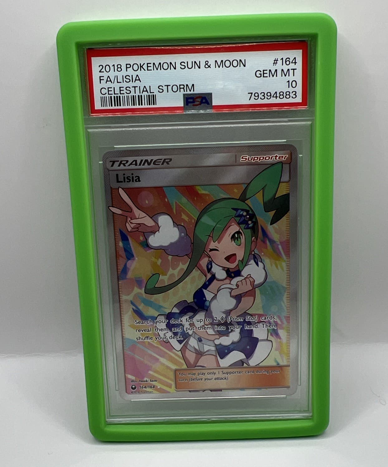 2018 POKEMON SUN & MOON CELESTIAL STORM #164 FULL ART/LISIA PSA 10