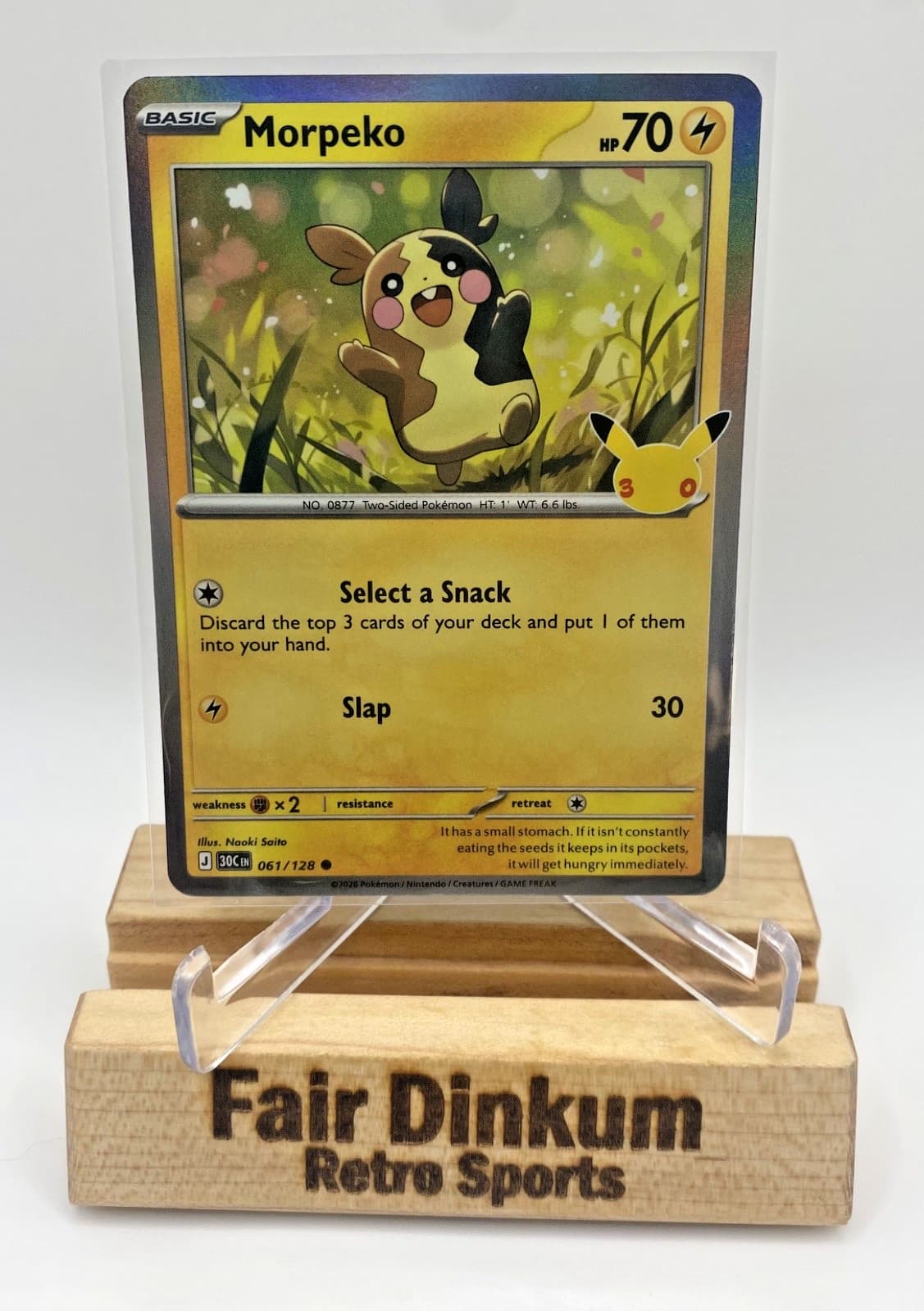 2026 Pokemon 30th Celebration Morpeko 061/128 Common Pokemon Holo
