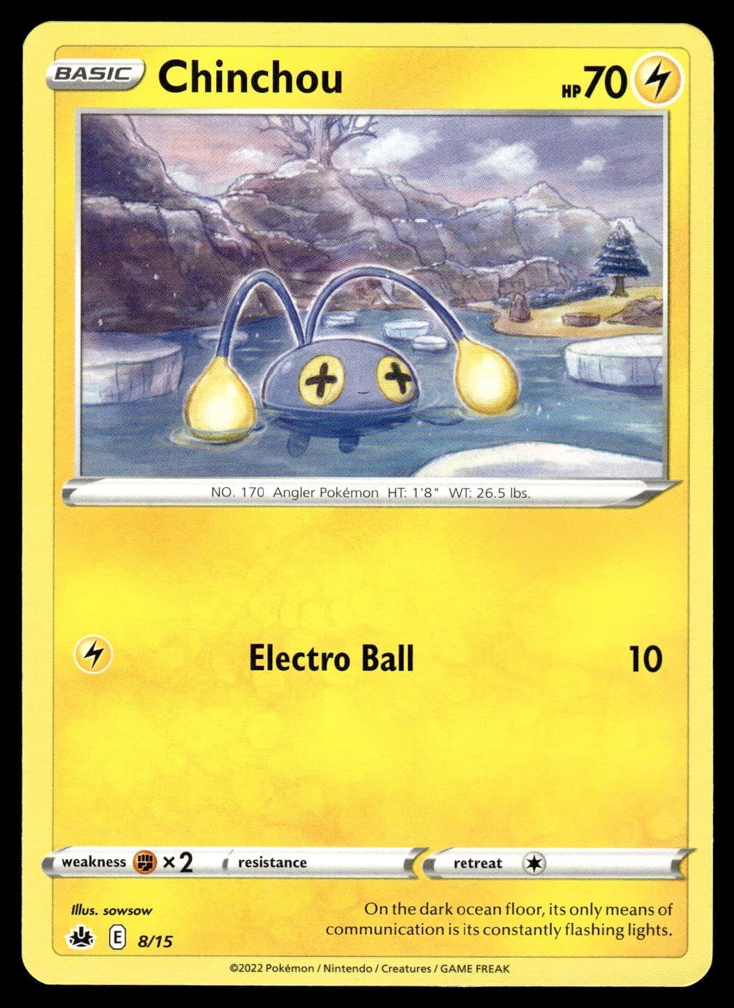 Chinchou 8/15 McDonald's 2022 Promo Pokemon Card - LP