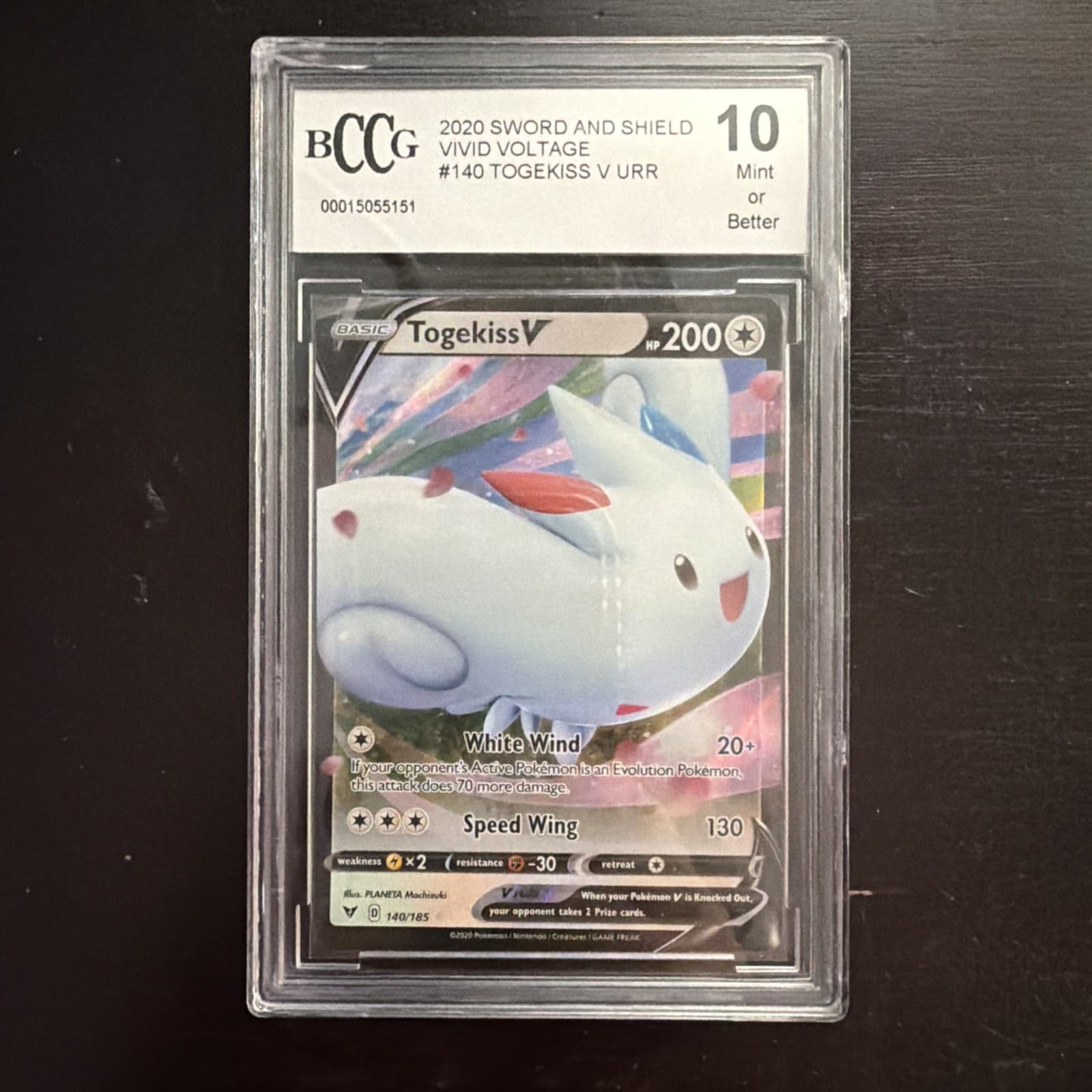 POKEMON CARD TOGEKISS V ULTRA RARE 140 VIVID VOLTAGE #140 GRADED PSA 10 GEM MINT
