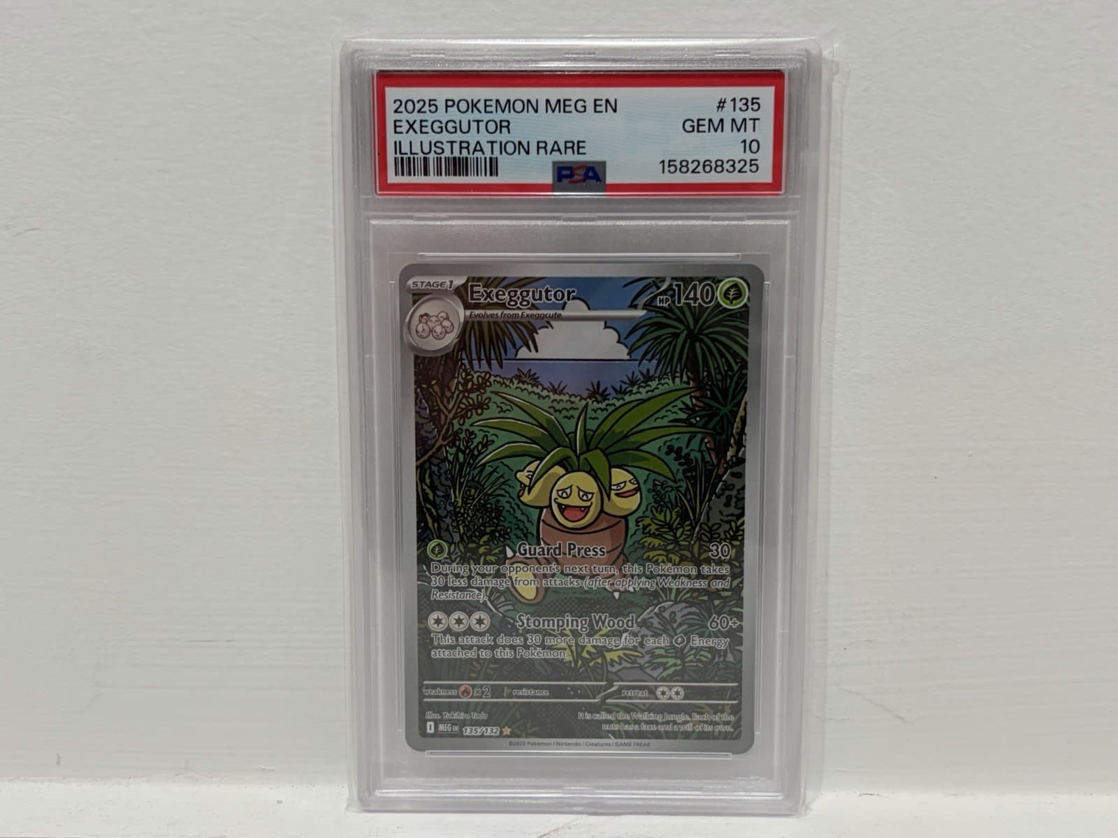 2025 POKEMON -MEGA EVOLUTION ILLUSTRATION RARE #135 EXEGGUTOR - PSA GEM MT 10