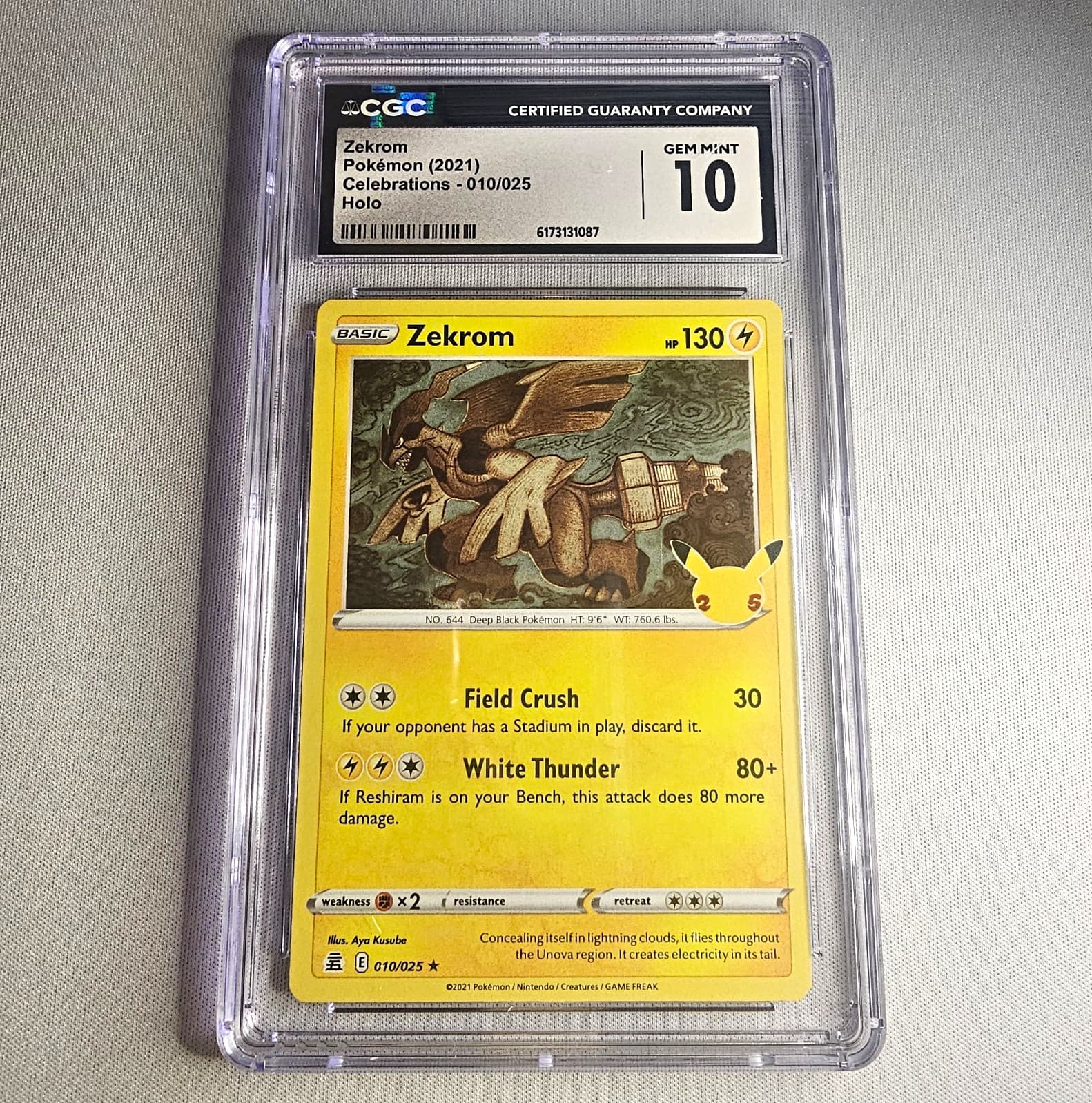 The Pokémon Company Zekrom 010/025 Celebrations Holo CGC 10 EN 2021