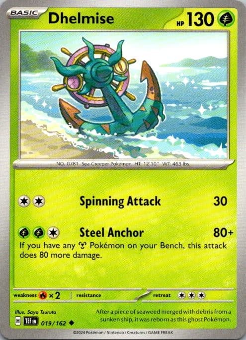 Dhelmise Temporal Forces 019/162 Uncommon Pokémon — English Near Mint