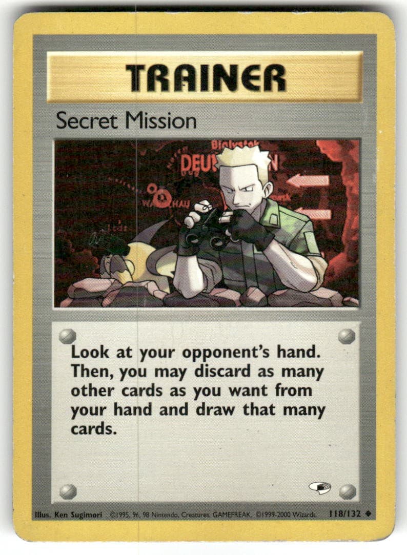 Secret Mission 118/132 Uncommon Gym Heroes Pokemon Unlimited Heavily Played