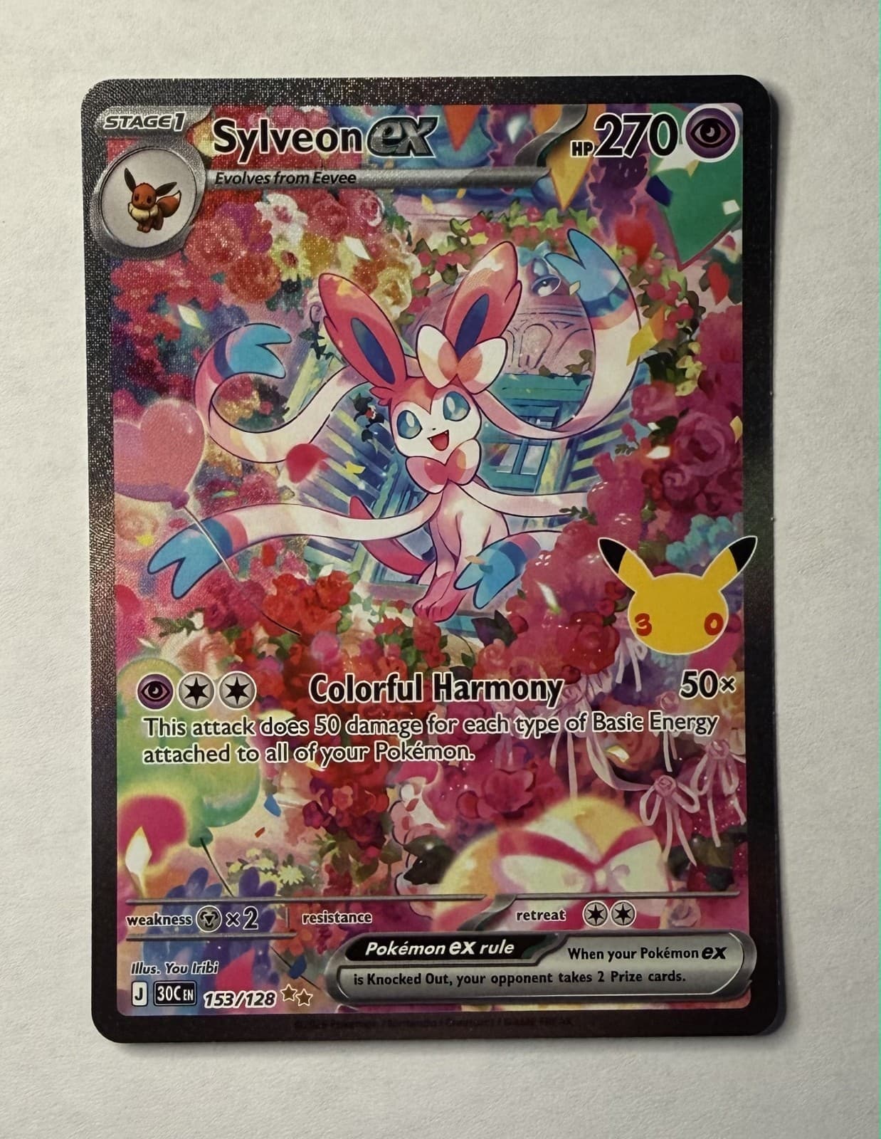 Sylveon ex 153/128 30th Anniversary Celebration SIR EN 270HP