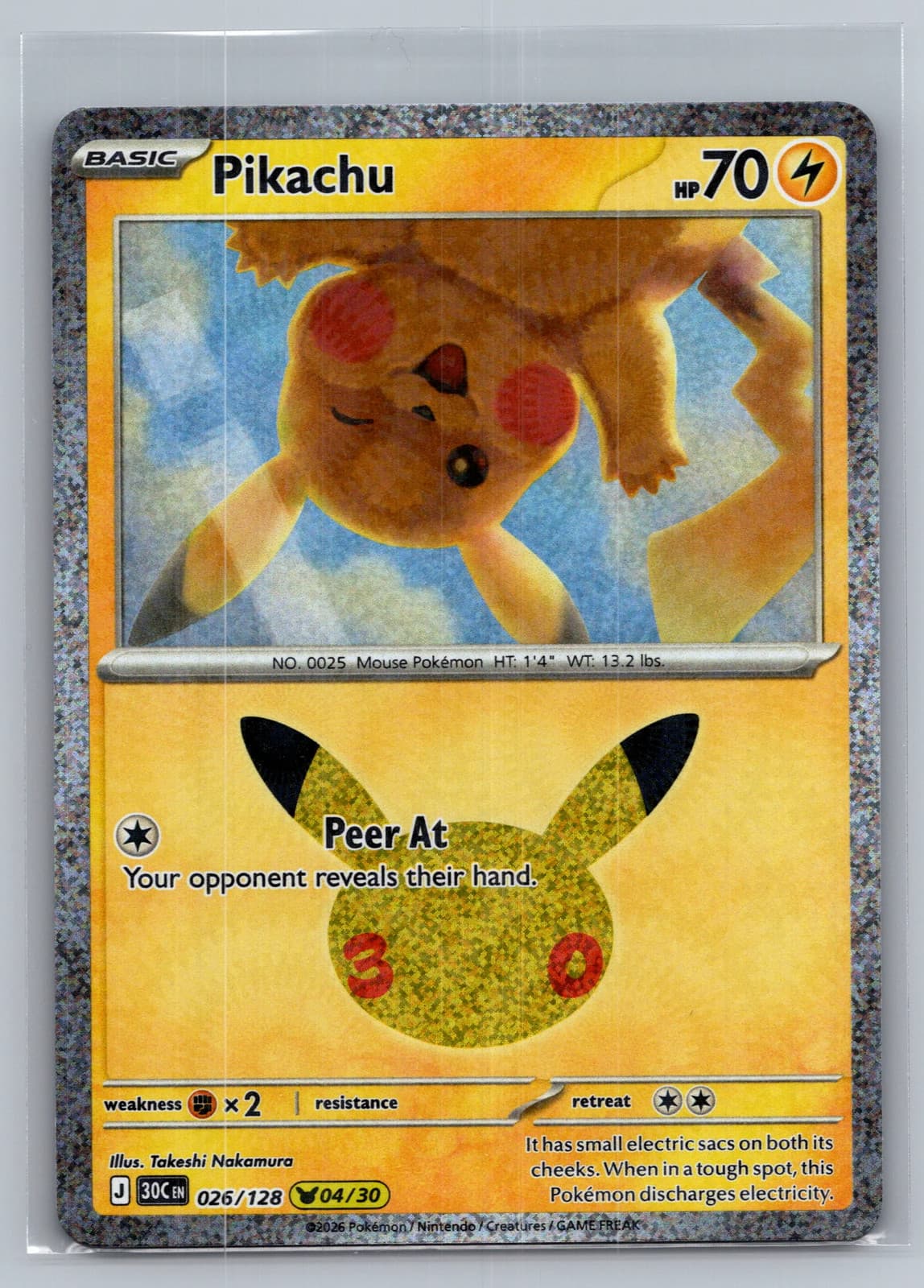 Pikachu #26/128 2026 30th Celebration Pokemon TCG