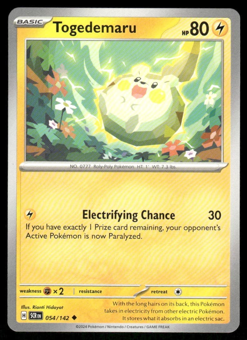 Togedemaru 54/142 - Stellar Crown - Uncommon NM