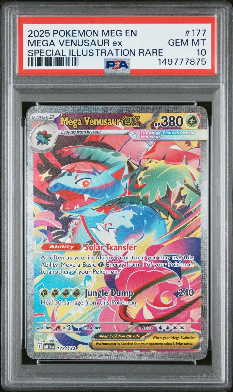 2025 POKEMON MEG EN-MEGA EVOLUTION #177 MEGA VENUSAUR EX PSA 10