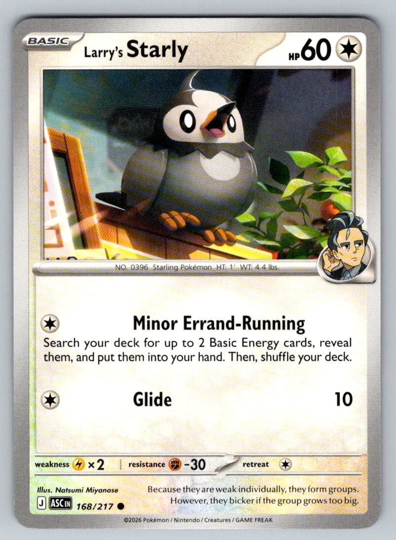 Larry's Starly 168/217 Common Ascended Heroes Pokemon Near Mint