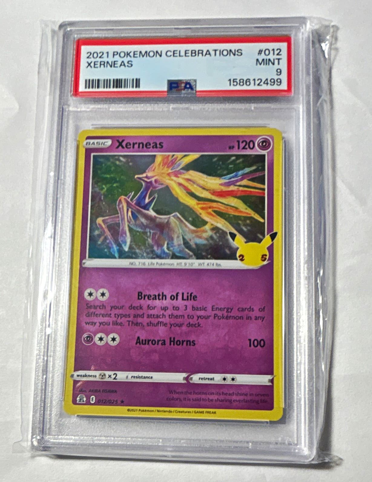 Pokemon Xerneas 012/025 Celebrations Holo Rare English PSA 9 2021