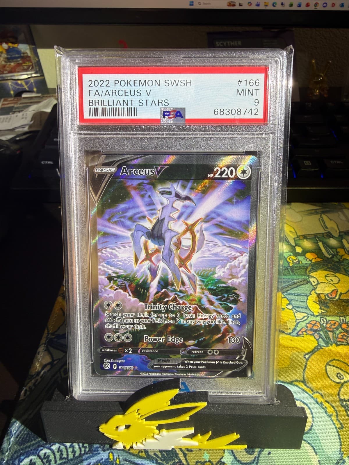 2022 Pokemon SWSH Brilliant Stars Arceus V #166/172 PSA 9 MINT