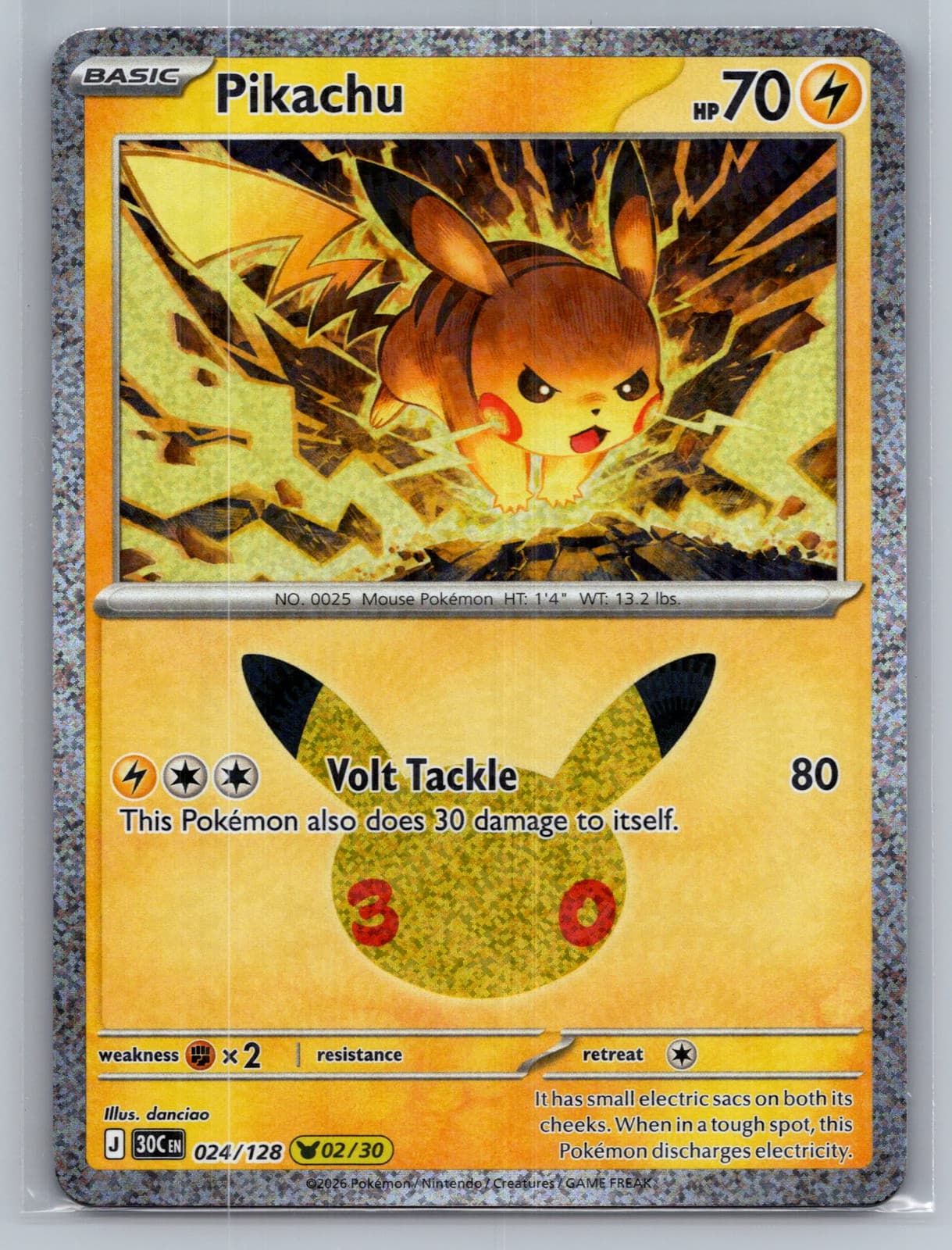 Pikachu #24/128 2026 30th Celebration Pokemon TCG
