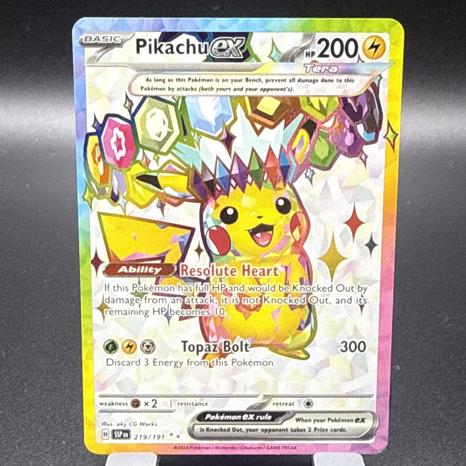 Pikachu ex 219/191 Surging Sparks Hyper Rare Full Art Holo