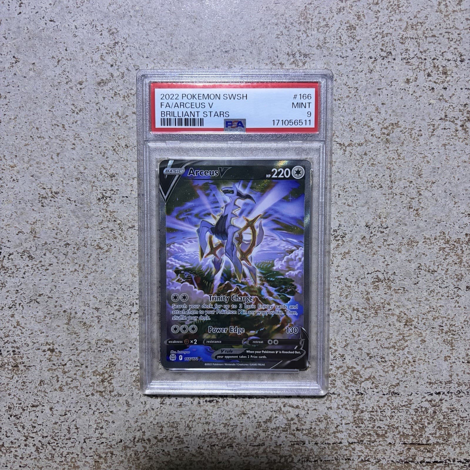 Arceus V 166/172 FA Alt Art Brilliant Stars Rare Pokemon Card PSA 9 MINT