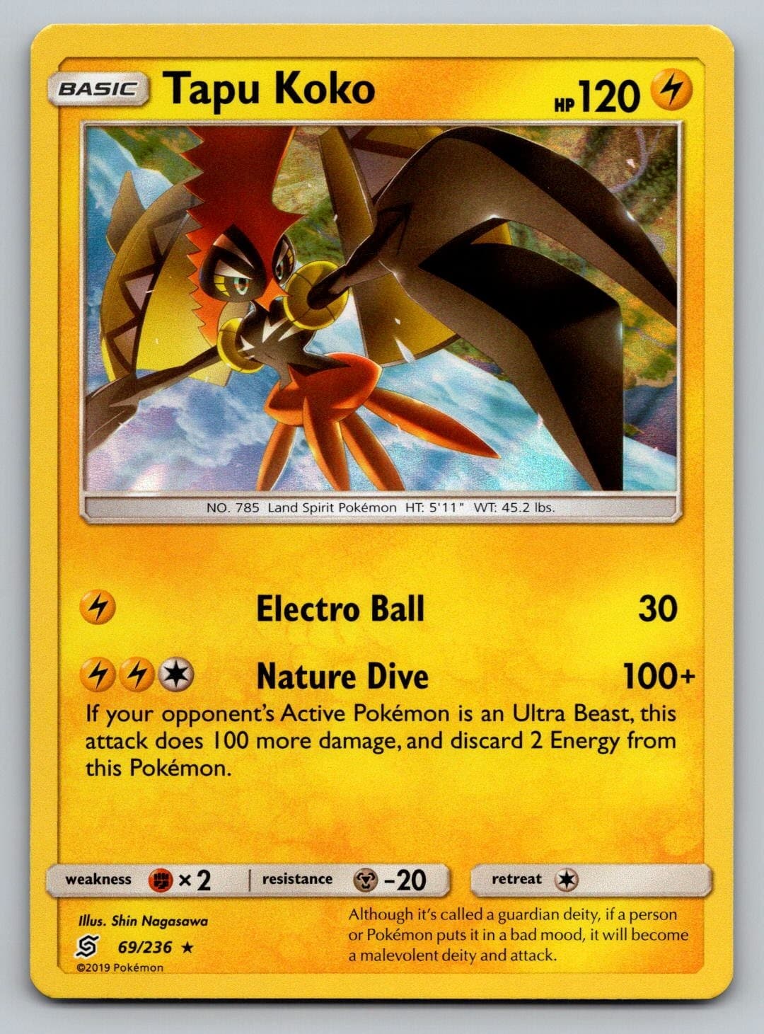 TAPU KOKO 69/236 HOLO R UNIFIED MINDS POKEMON NEAR MINT