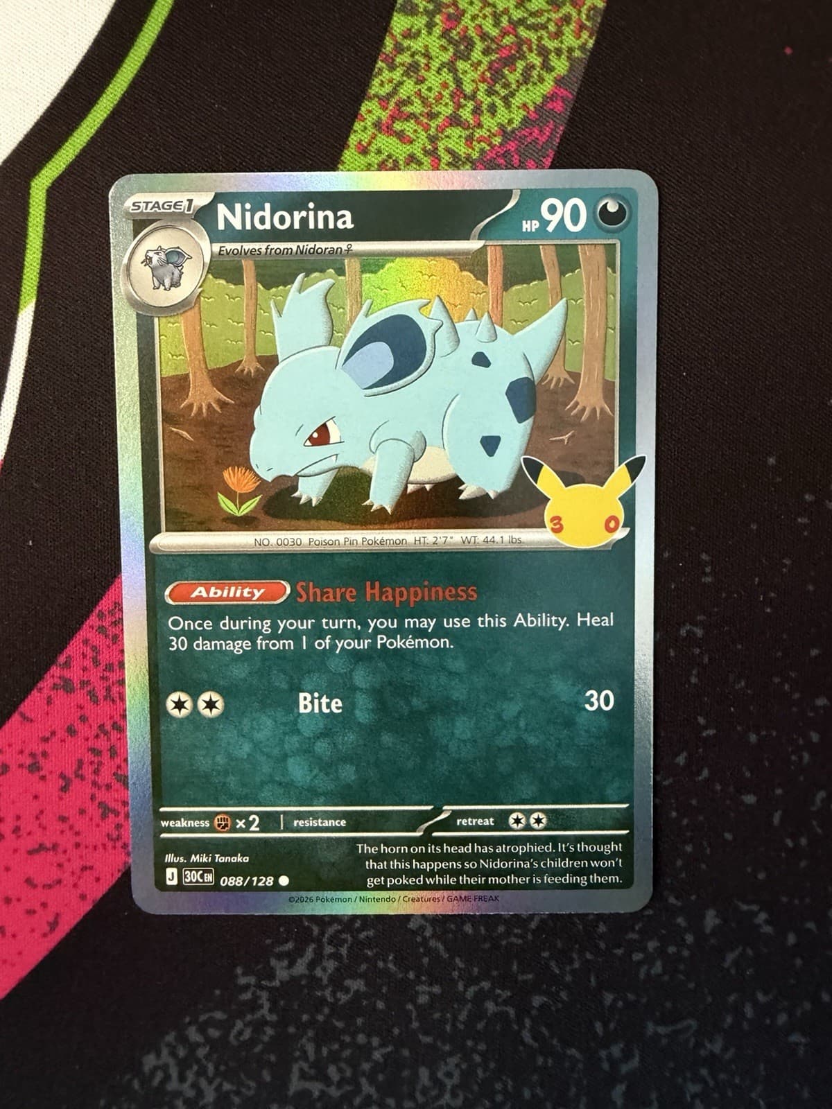 Nidorina 88/128 ME: 30th Celebration Pokemon TCG
