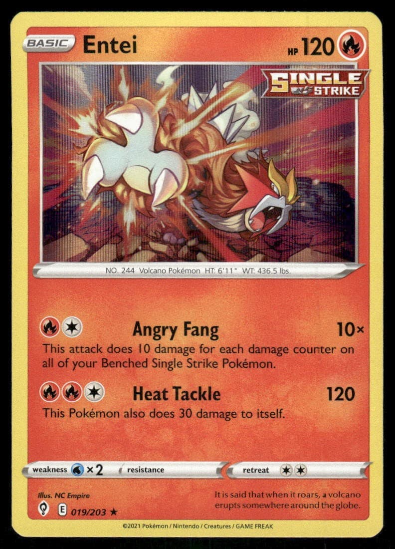 Entei 019/203 - Evolving Skies - Holo Rare NM