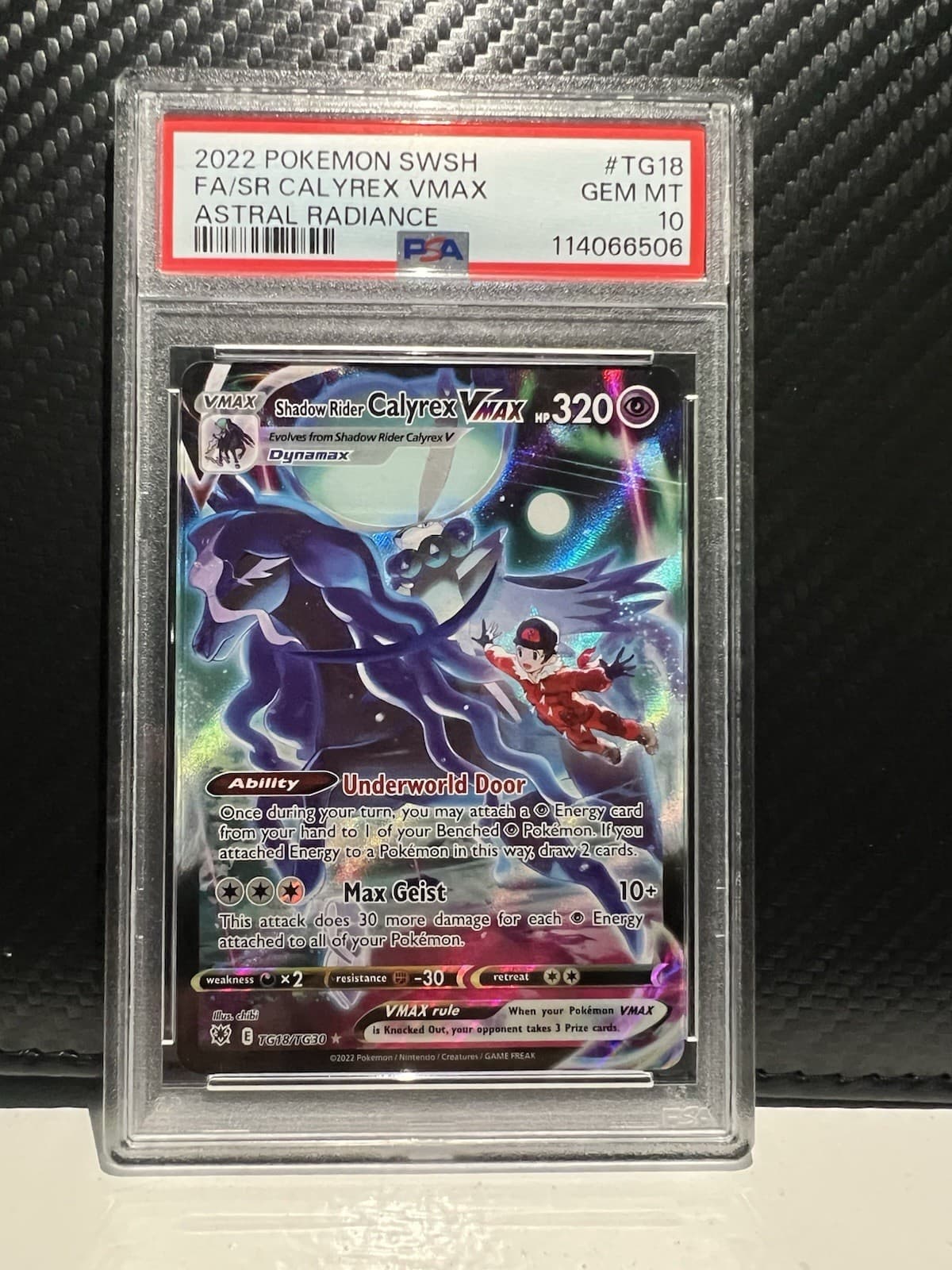 Pokemon 2022 Shadow Rider Calyrex VMAX TG18 SR Astral Radiance GEM MINT PSA 10