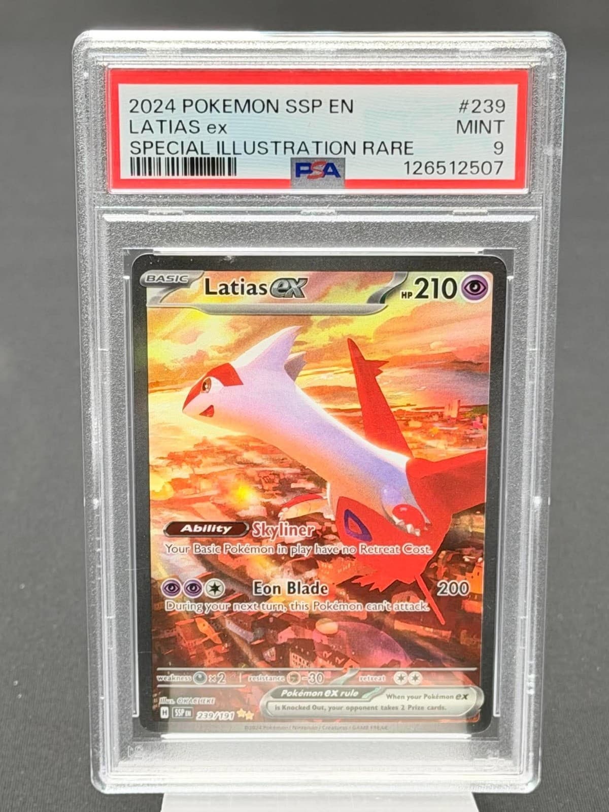 Pokemon 2024 Latias ex 239/191 Full Art SIR Surging Sparks PSA 9