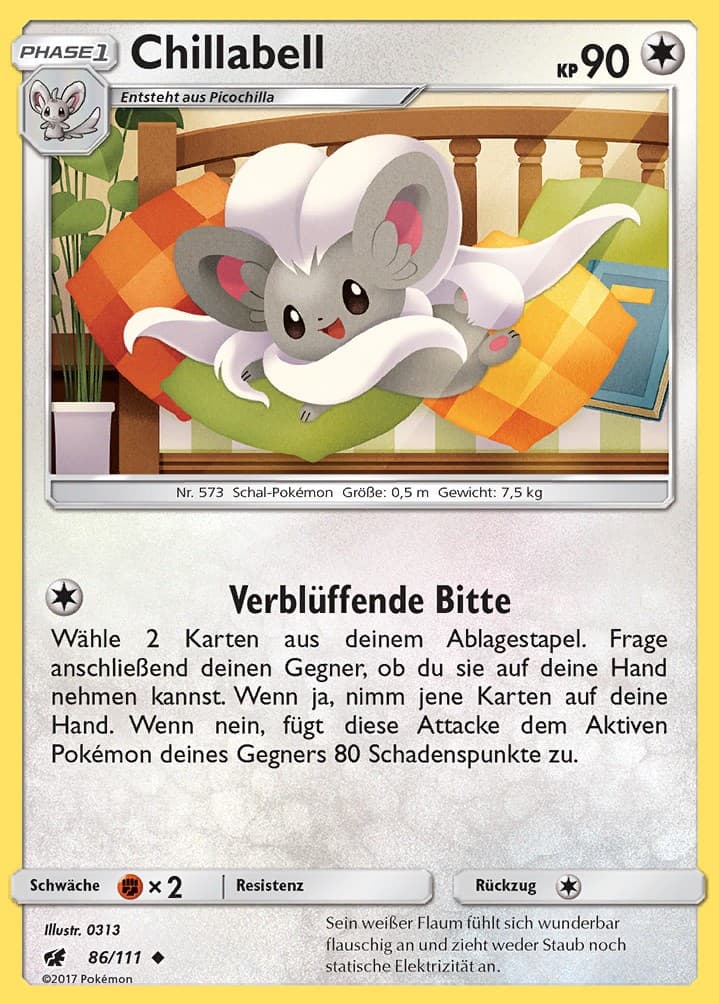 Pokemon 86/111 Chillabell - Sonne und Mond - Aufziehen der Sturmröte