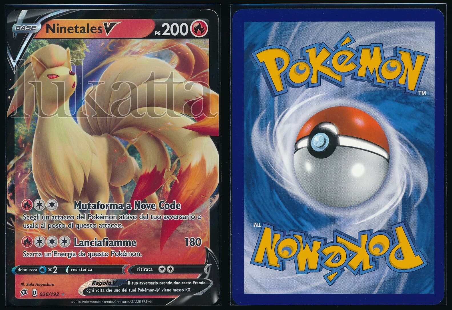 Carta Pokémon Ninetales V - Fragore ribelle 026/192 26
