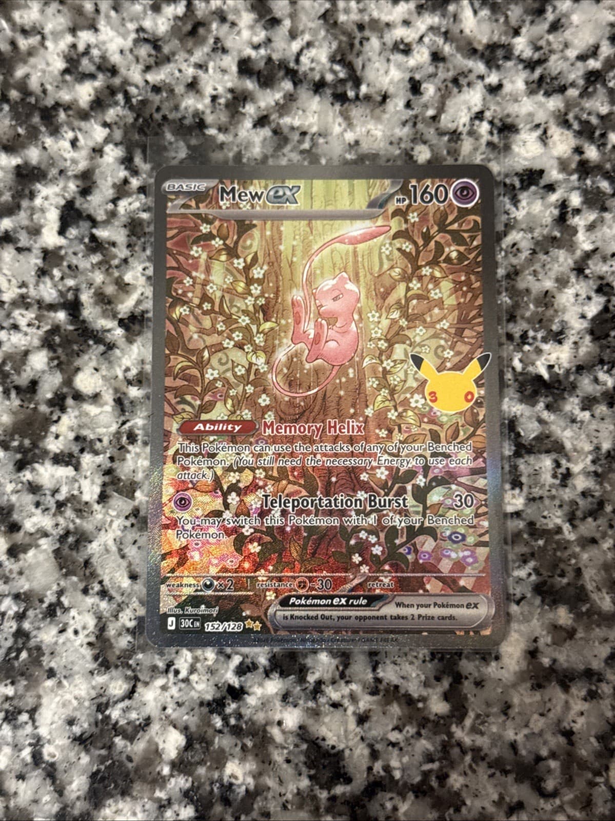 Pokemon TCG 30th Celebration Mew Ex 152/128 SIR Special Illustration Rare