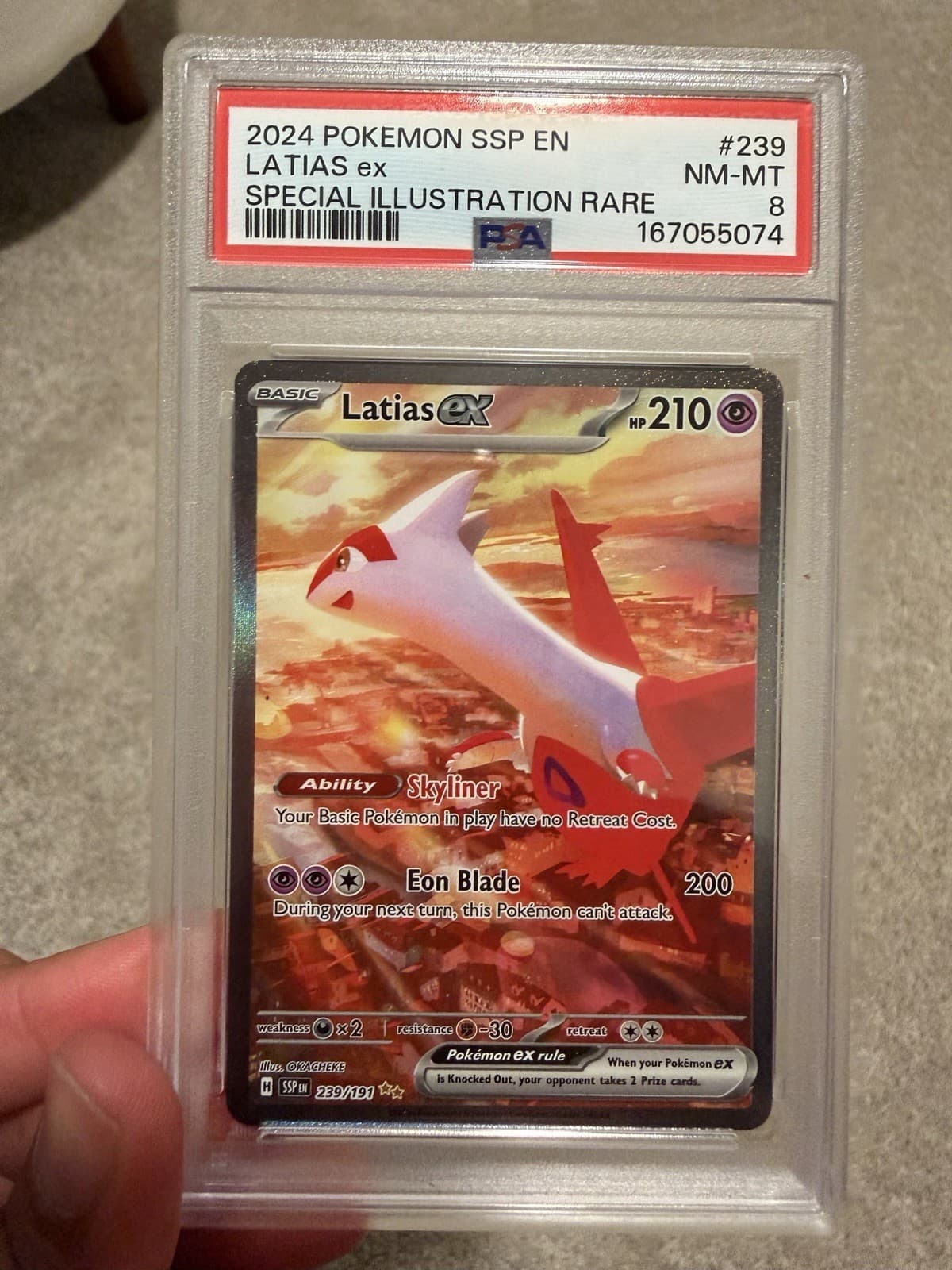 Pokemon TCG Latias ex 239/191 Surging Sparks SIR Full Art Holo ENG PSA 9 2024