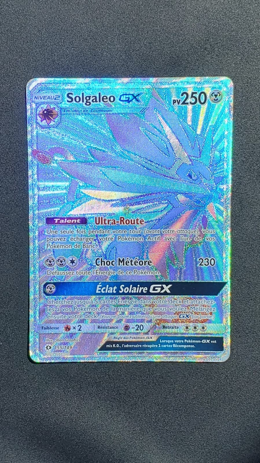 Carte Pokémon Solgaleo GX Secrete 155/149 - Soleil et Lune - FR