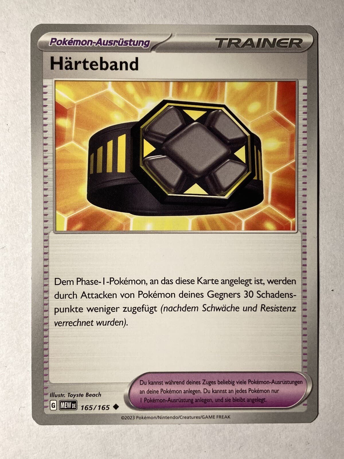 Härteband 165/165 MEW 151 Pokemon Karte Deutsch