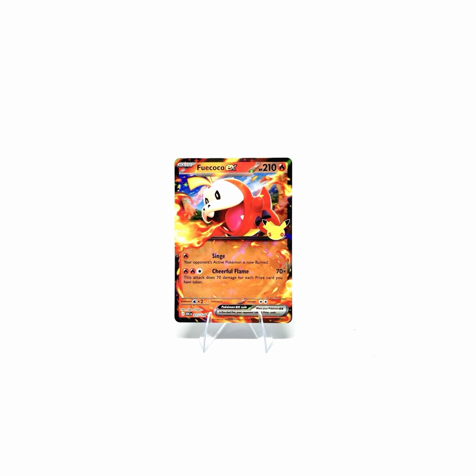 Pokémon Fuecoco ex 015/128 30th Celebration 30th Anniversary Holo Rare NM