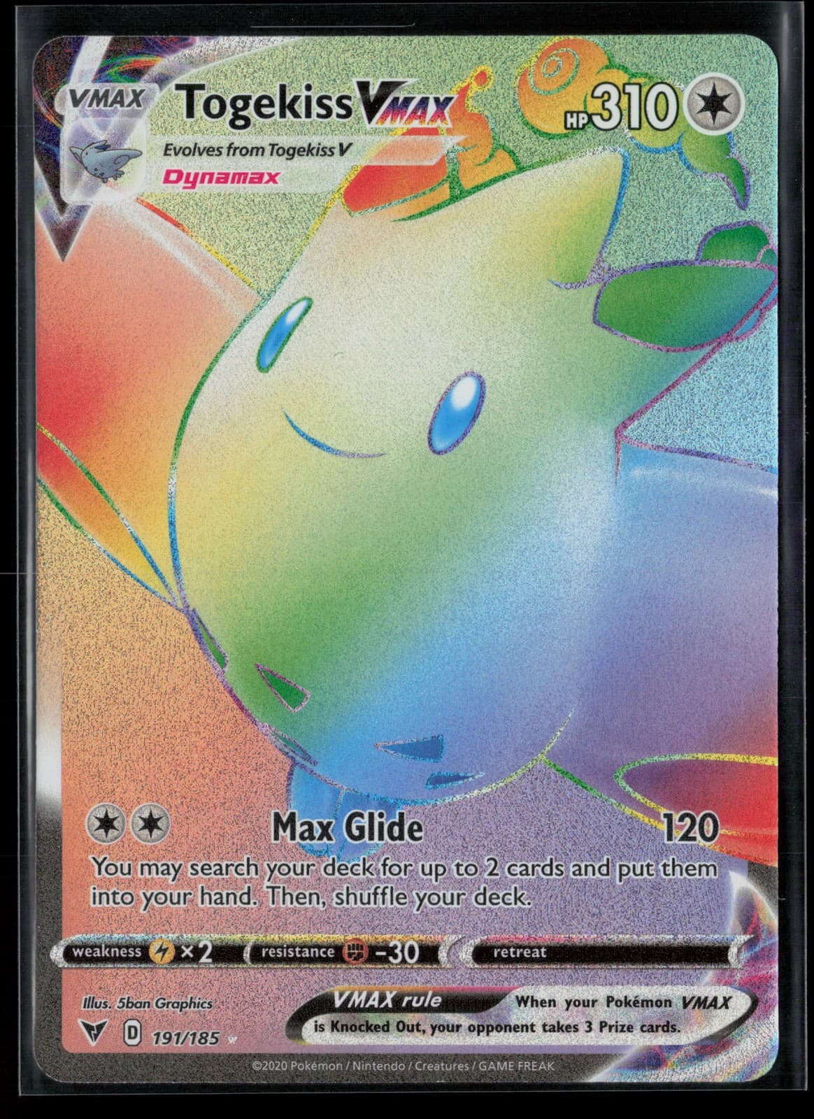 Togekiss Vmax #191/185 Swsh04 Vivid Voltage Secret Rare Pokemon TCG NM