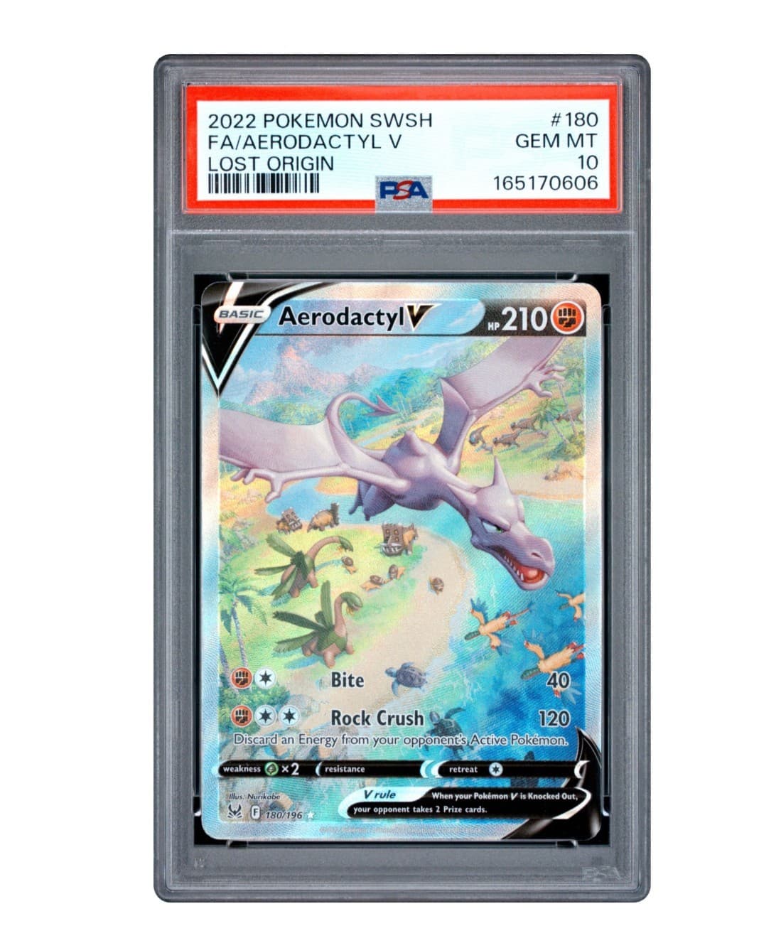 Aerodactyl V (Alternate Full Art) #180/196 Pokemon TCG SWSH: Lost Origin PSA 10