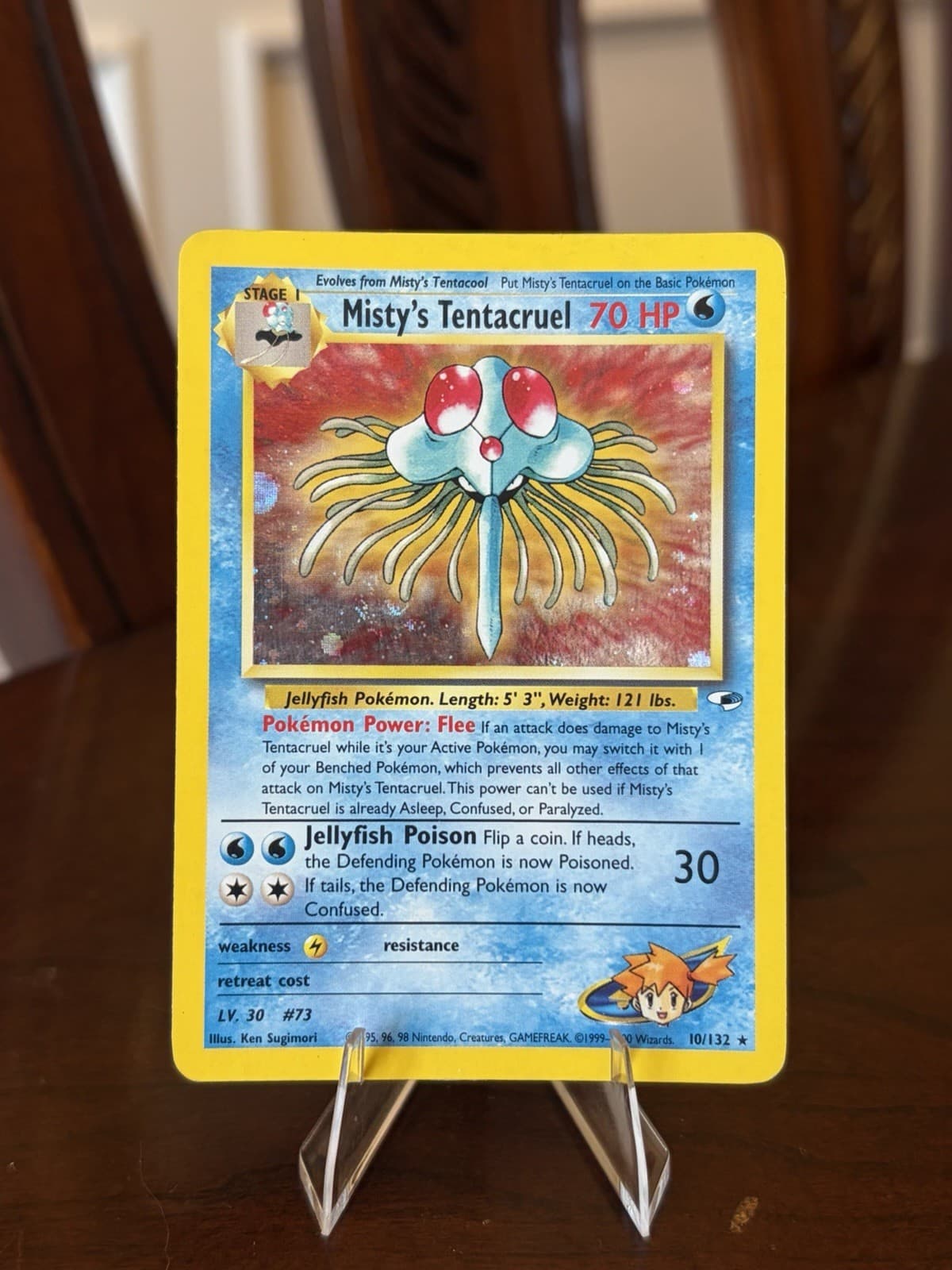 Pokémon TCG Misty's Tentacruel Holo Rare Card 10/132 Gym Heroes LP SWIRL