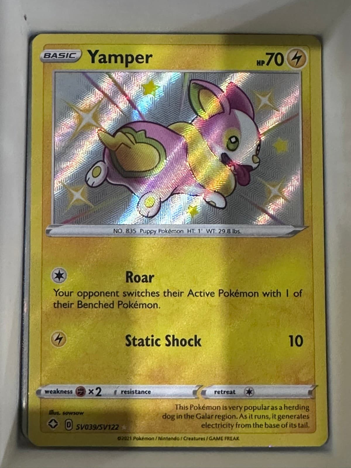 Yamper Shiny Holo Rare Shining Fates: Shiny Vault SV039/SV122 NM