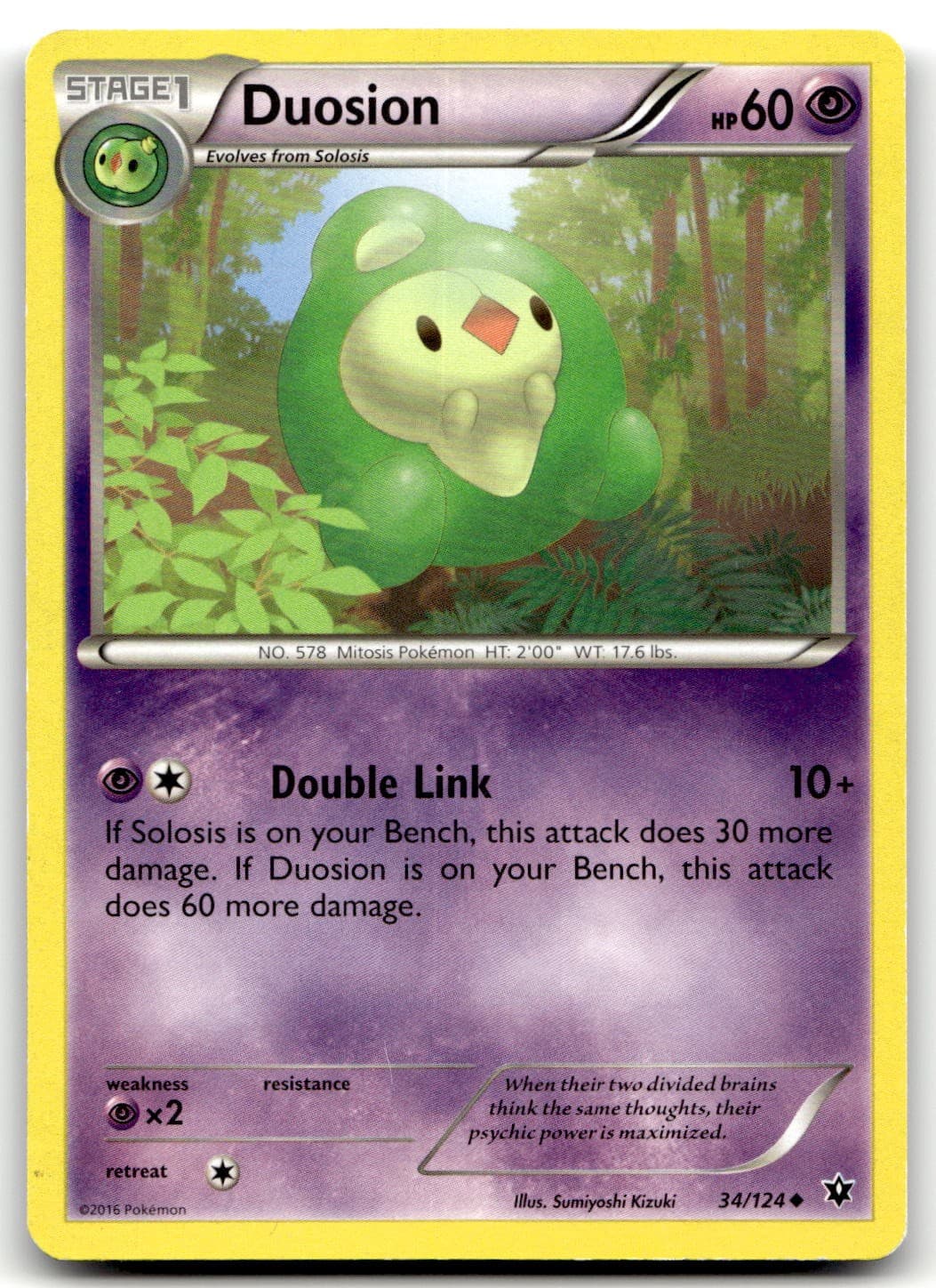 Duosion 34/124 Uncommon Fates Collide Pokemon Lightly Played
