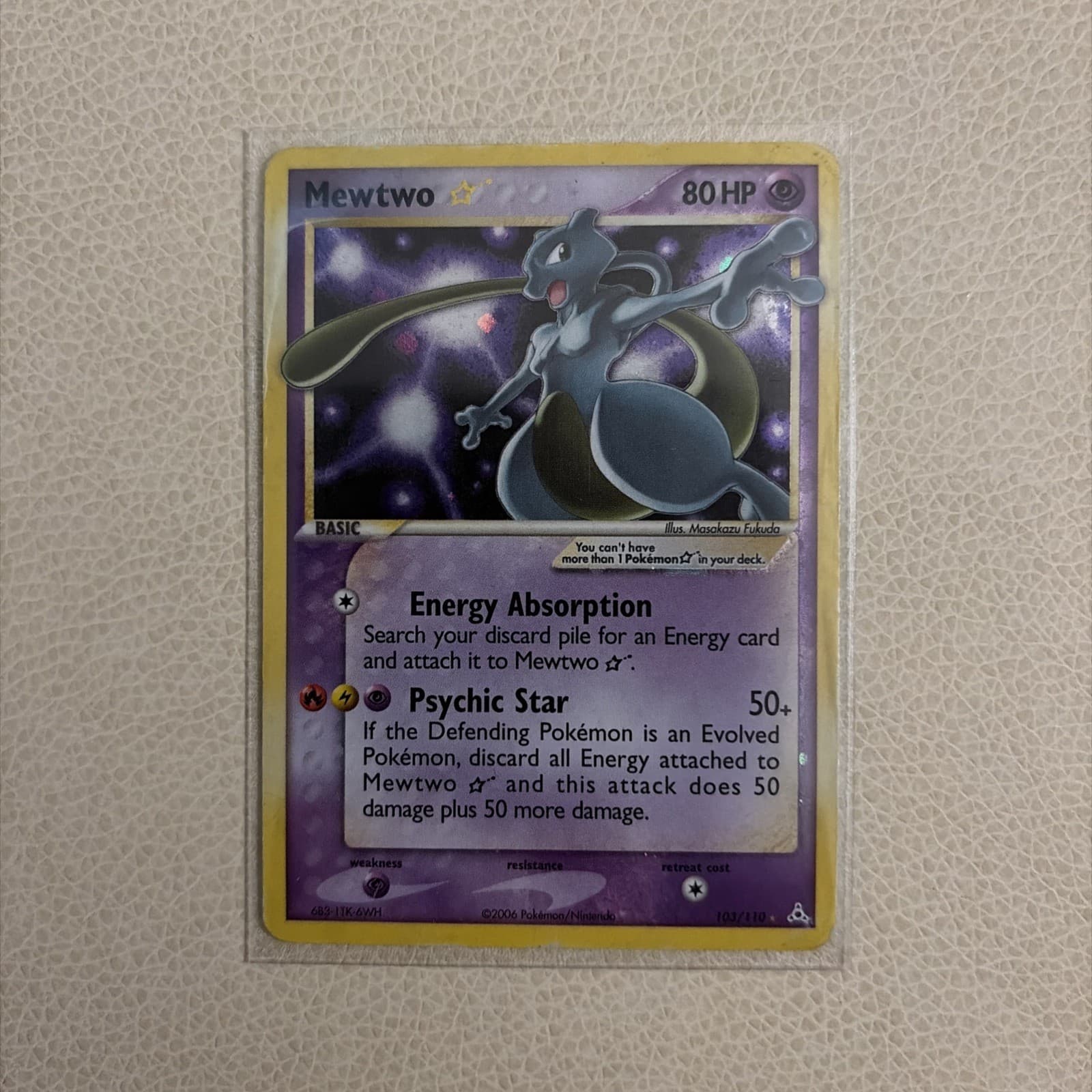 2006 Pokémon Mewtwo Gold Star 103/110 EX Holon Phantoms Holo Rare