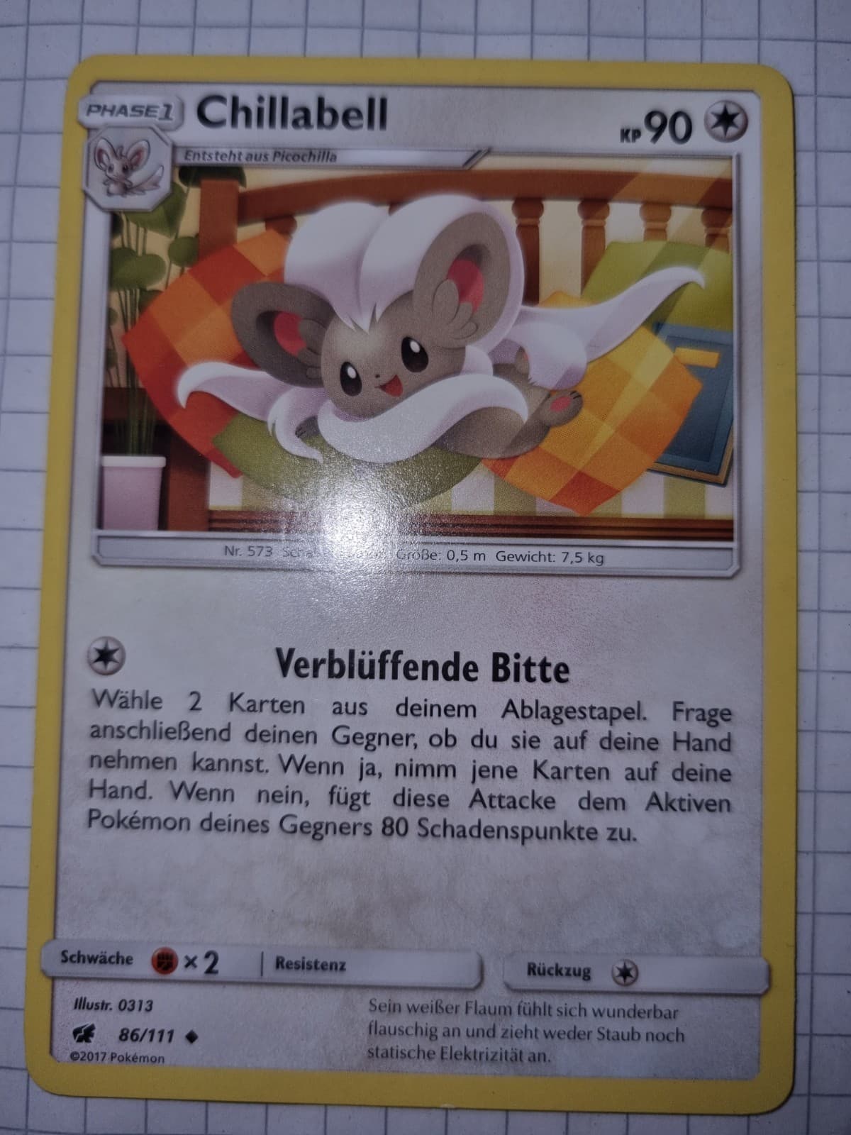 Pokémonkarte Chillabell 86/111 Aufziehen der Sturmröte Original