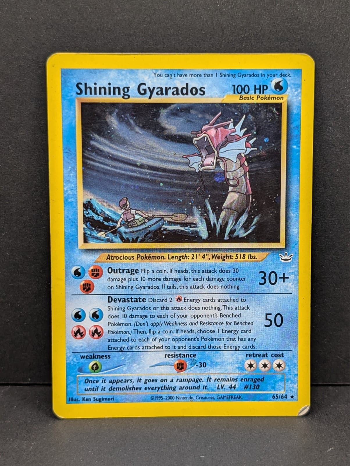 Shining Gyarados 65/64 Neo Revelation Holo Rare Vintage Pokemon TCG WOTC HP+