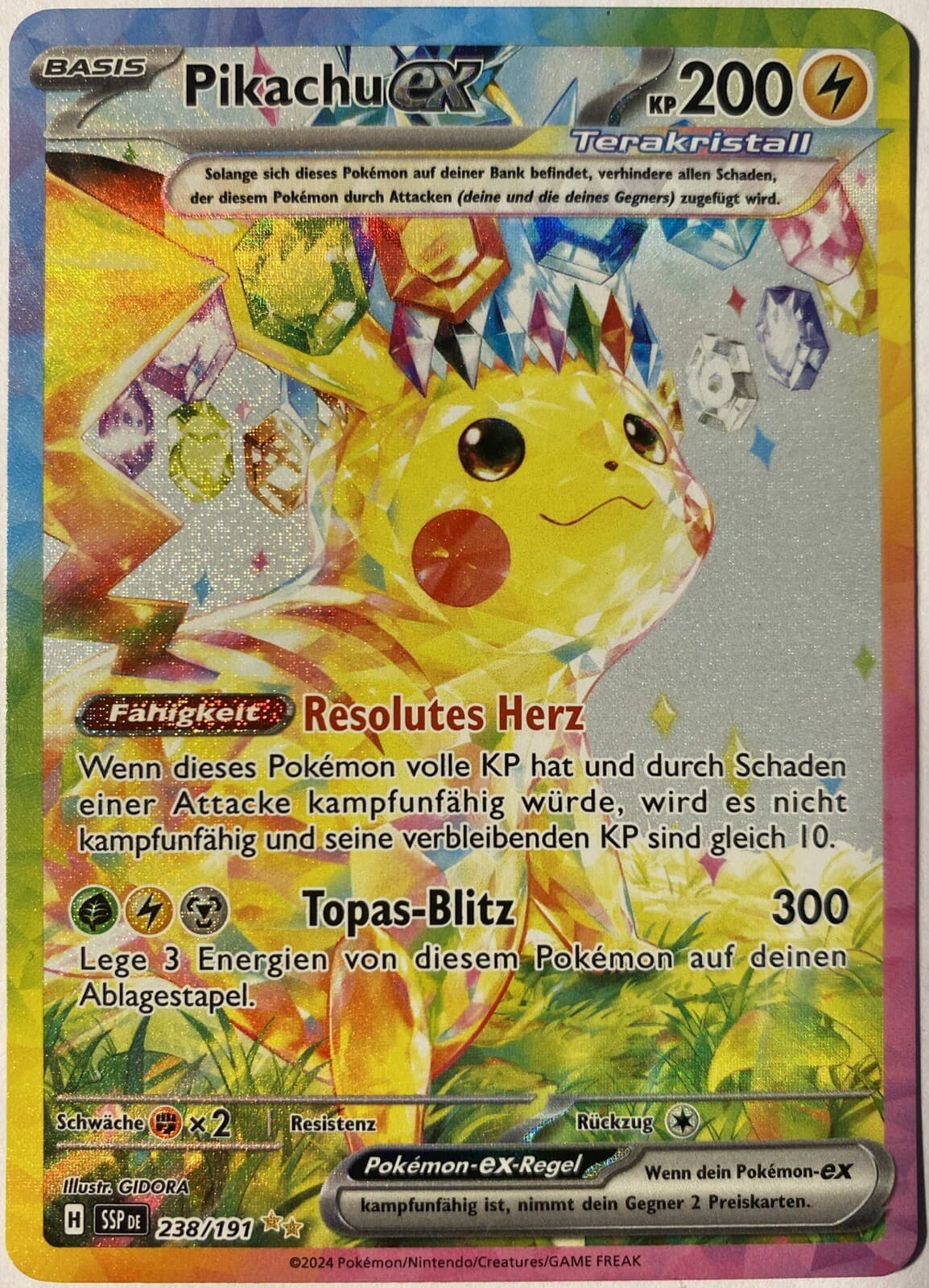 Pokemon Pikachu ex SIR | Deutsch 238/191 Stürmische Funken | Near Mint