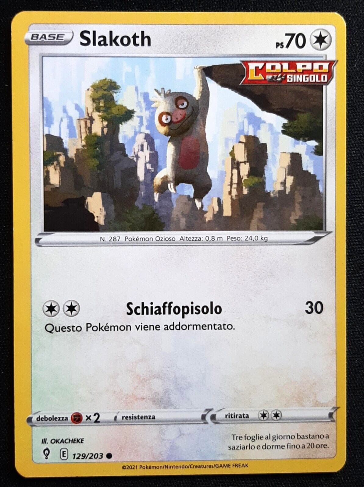 SLAKOTH 129/203 in Italiano POKEMON Evoluzioni Eteree