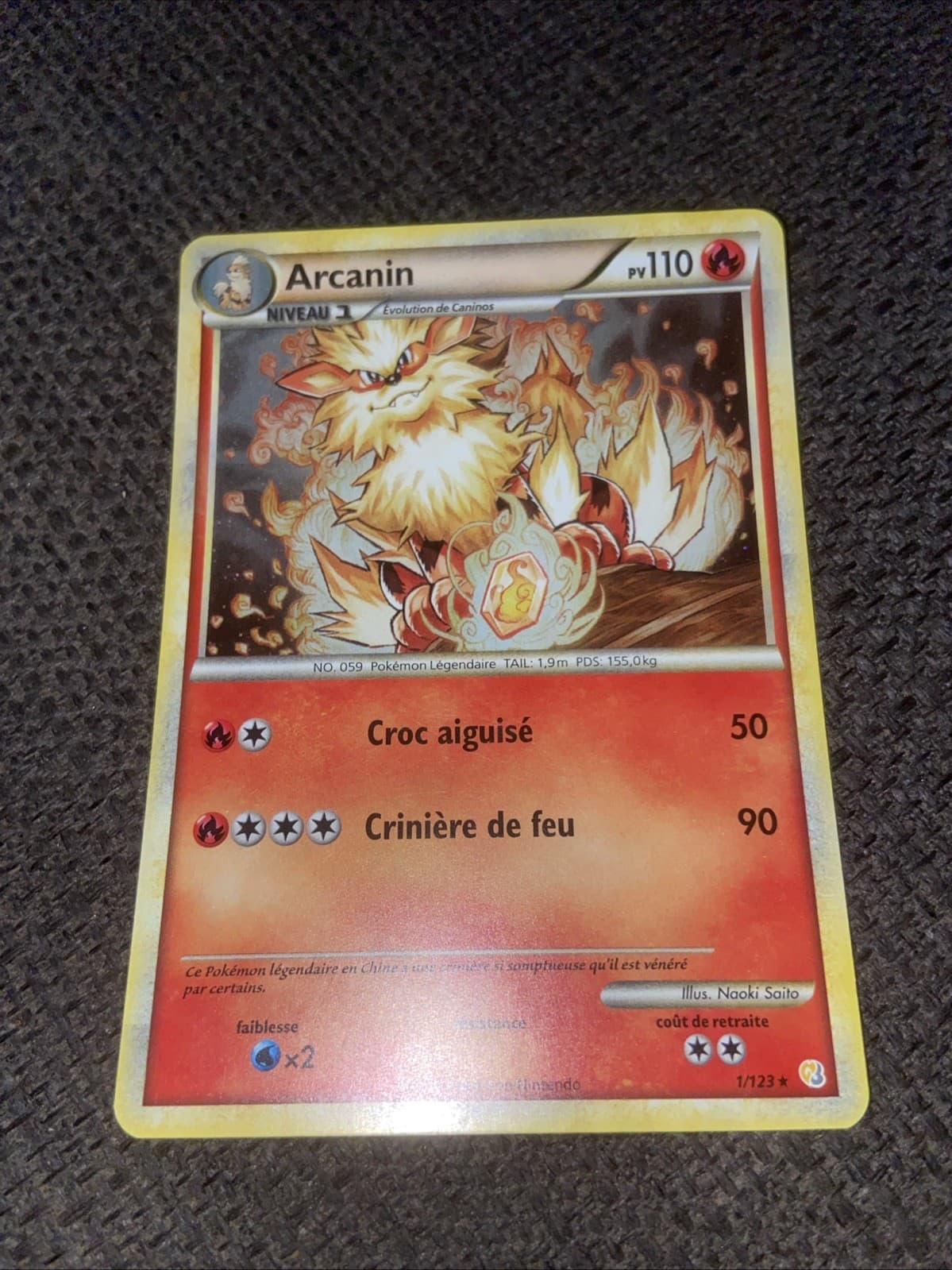 Arcanin 1/123 HGSS Heartgold Soulsilver Carte Pokemon FR