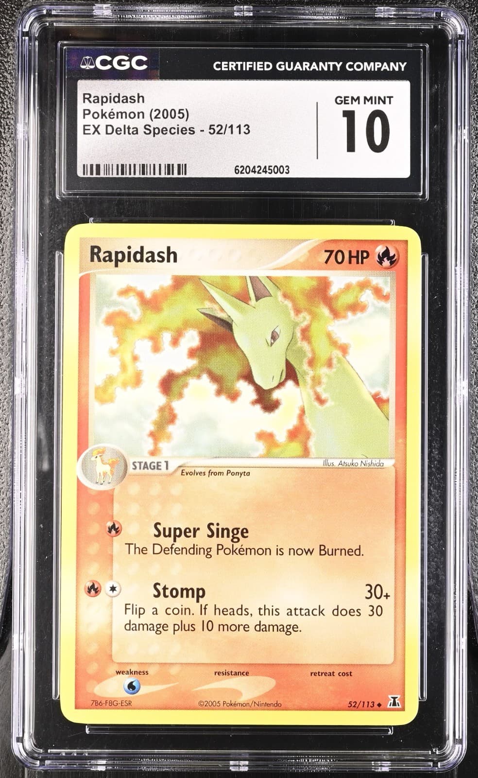 Pokemon Rapidash 52/113 EX Delta Species - CGC 10