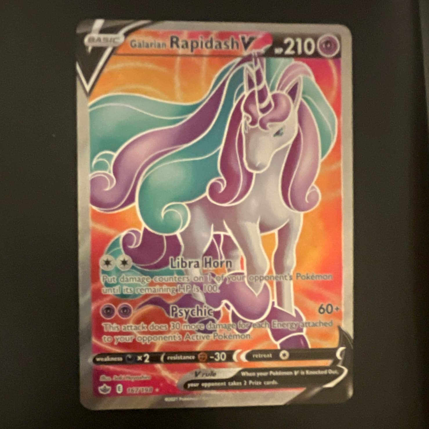 The Pokémon Company Pokemon TCG Chilling Reign Galarian Rapidash V 167/198